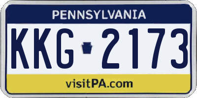 PA license plate KKG2173