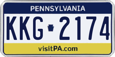 PA license plate KKG2174