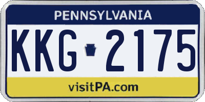 PA license plate KKG2175