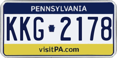 PA license plate KKG2178