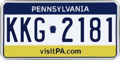 PA license plate KKG2181