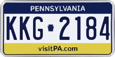 PA license plate KKG2184