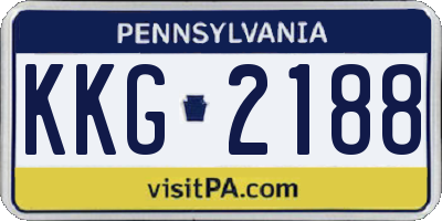 PA license plate KKG2188