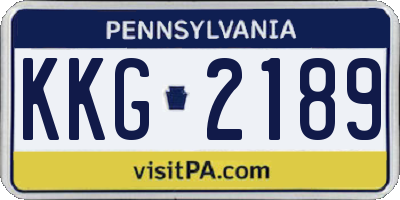 PA license plate KKG2189
