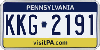 PA license plate KKG2191