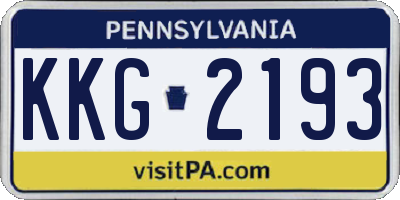 PA license plate KKG2193