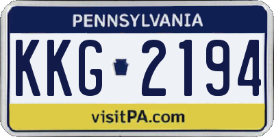 PA license plate KKG2194