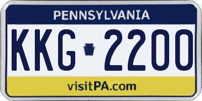 PA license plate KKG2200