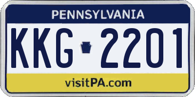 PA license plate KKG2201