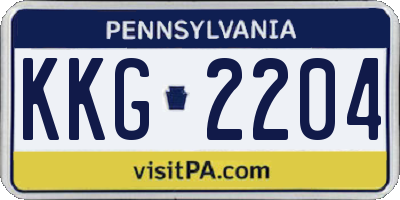 PA license plate KKG2204