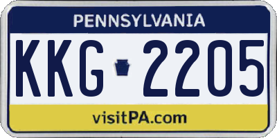 PA license plate KKG2205