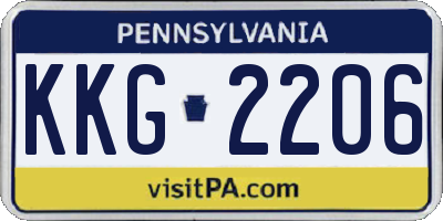 PA license plate KKG2206