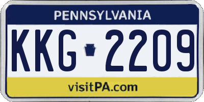 PA license plate KKG2209