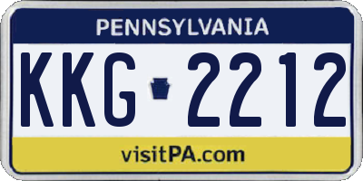 PA license plate KKG2212