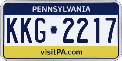 PA license plate KKG2217