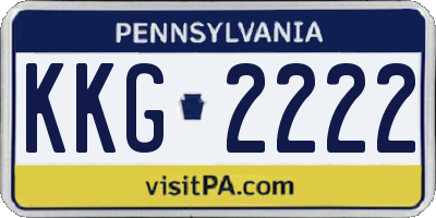 PA license plate KKG2222