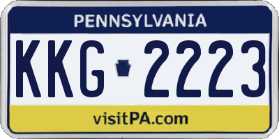 PA license plate KKG2223