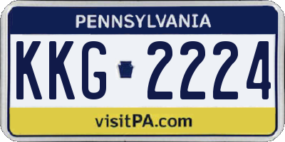 PA license plate KKG2224
