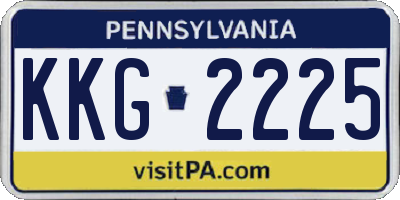 PA license plate KKG2225