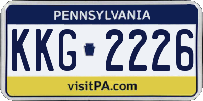 PA license plate KKG2226