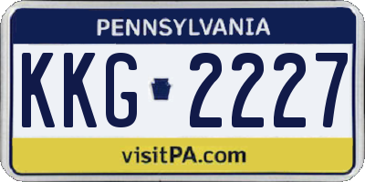 PA license plate KKG2227