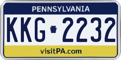 PA license plate KKG2232