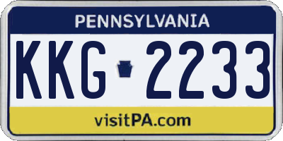 PA license plate KKG2233