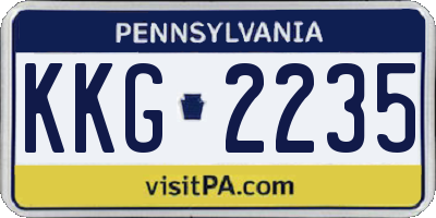 PA license plate KKG2235