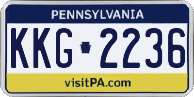 PA license plate KKG2236