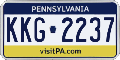 PA license plate KKG2237