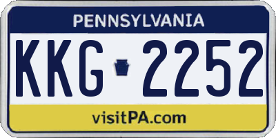 PA license plate KKG2252