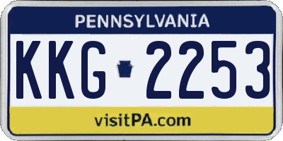 PA license plate KKG2253