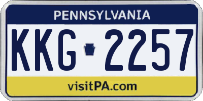 PA license plate KKG2257