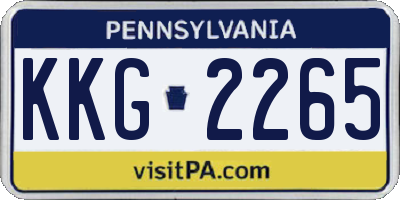 PA license plate KKG2265