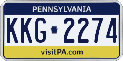 PA license plate KKG2274