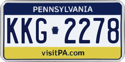 PA license plate KKG2278