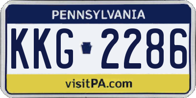 PA license plate KKG2286