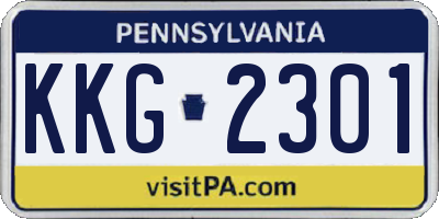 PA license plate KKG2301