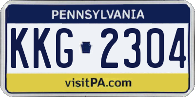 PA license plate KKG2304