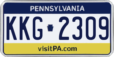 PA license plate KKG2309