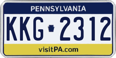PA license plate KKG2312