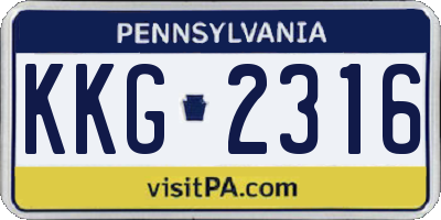 PA license plate KKG2316