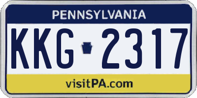 PA license plate KKG2317