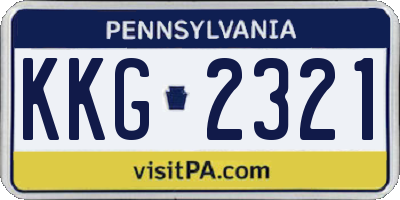 PA license plate KKG2321