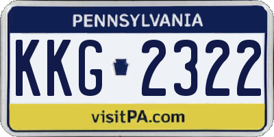 PA license plate KKG2322