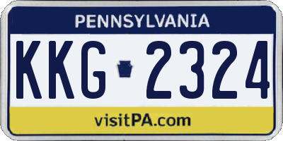 PA license plate KKG2324