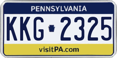 PA license plate KKG2325