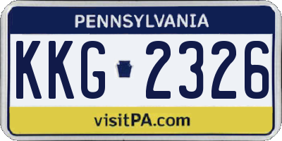 PA license plate KKG2326