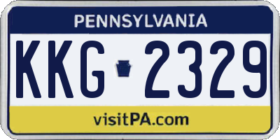 PA license plate KKG2329