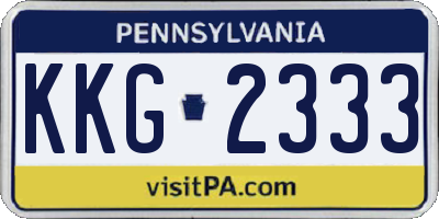 PA license plate KKG2333